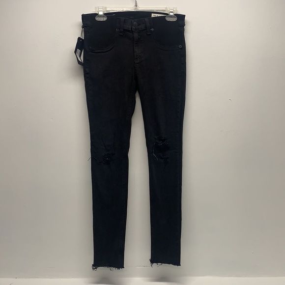 rag & bone Maternity Jeans Black Denim Skinny Legging Night Ripped NWT New 29 - Picture 4 of 14